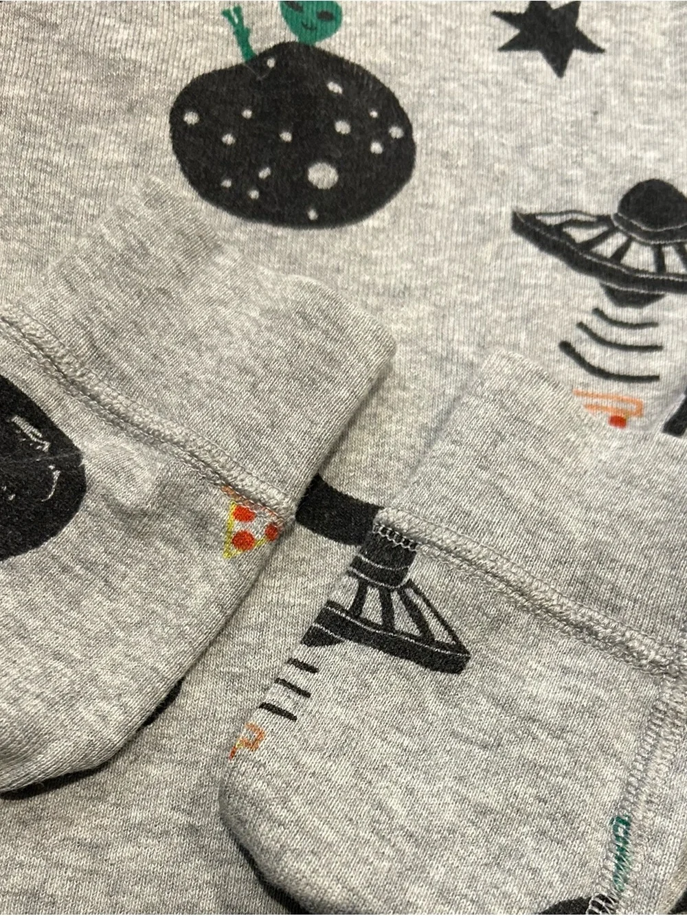 Hanna Andersson Gray Space Galaxy Print Long Sleeve Pajama Top